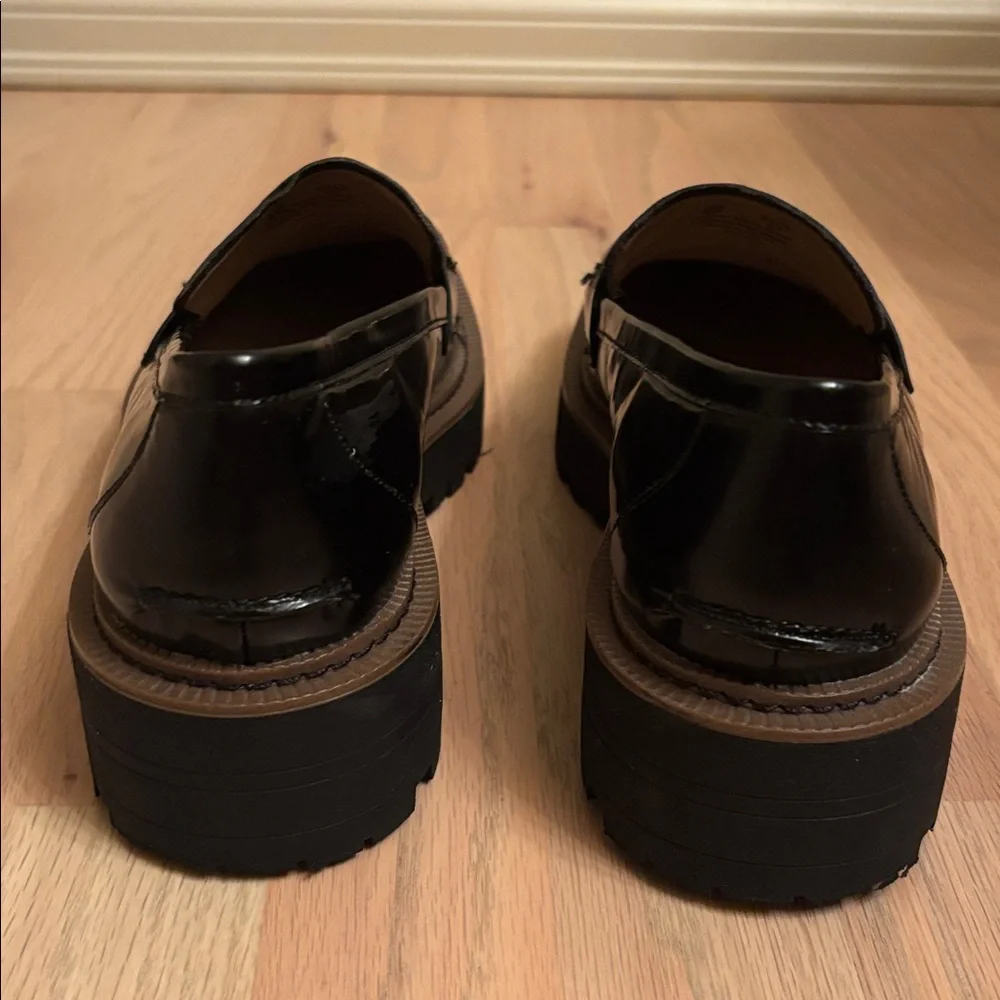 Sam Edelman Black Loafers with Gold Accent - Picture 3 of 10